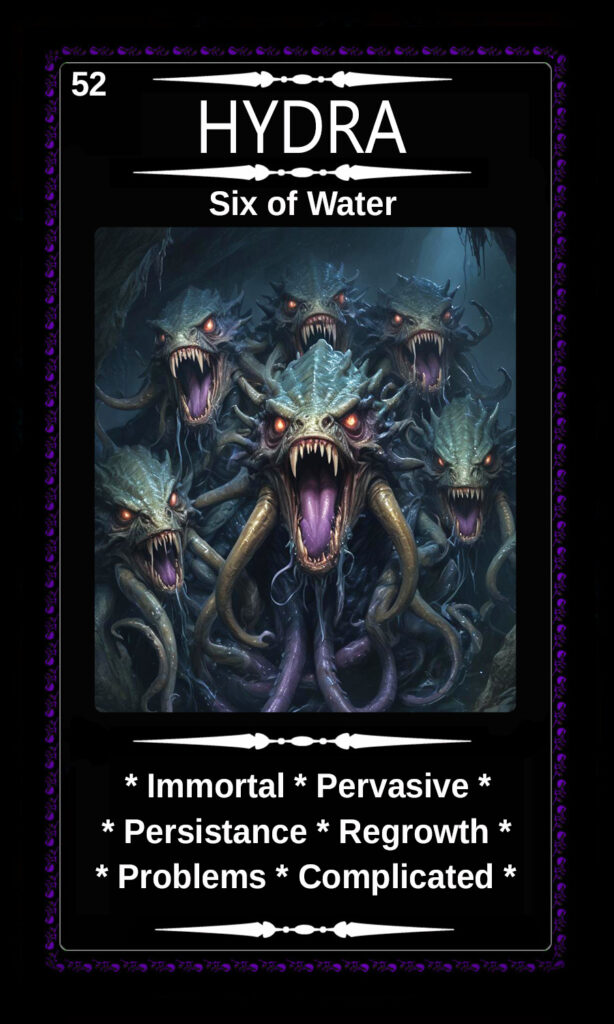 Mythical Oracle Card Decks For Sale - Hydra - Six of Water