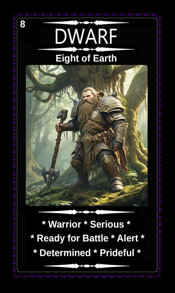 Mythical Oracle Card Deck For Sale - Dwarf - Eight of Earth