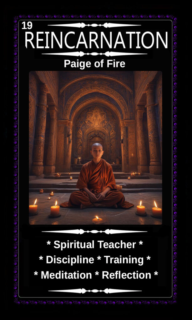 Mythical Oracle Card Deck For Sale - Reincarnation - Paige of Fire