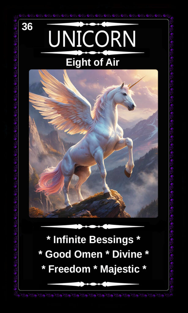 Mythical Oracle Cards Decks For Sale - Unicorn - Eight of Air