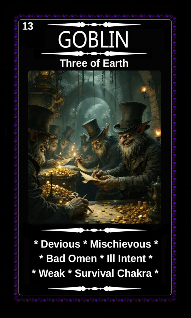 Mythical Oracle Cards Deck - Goblin - Three of Earth